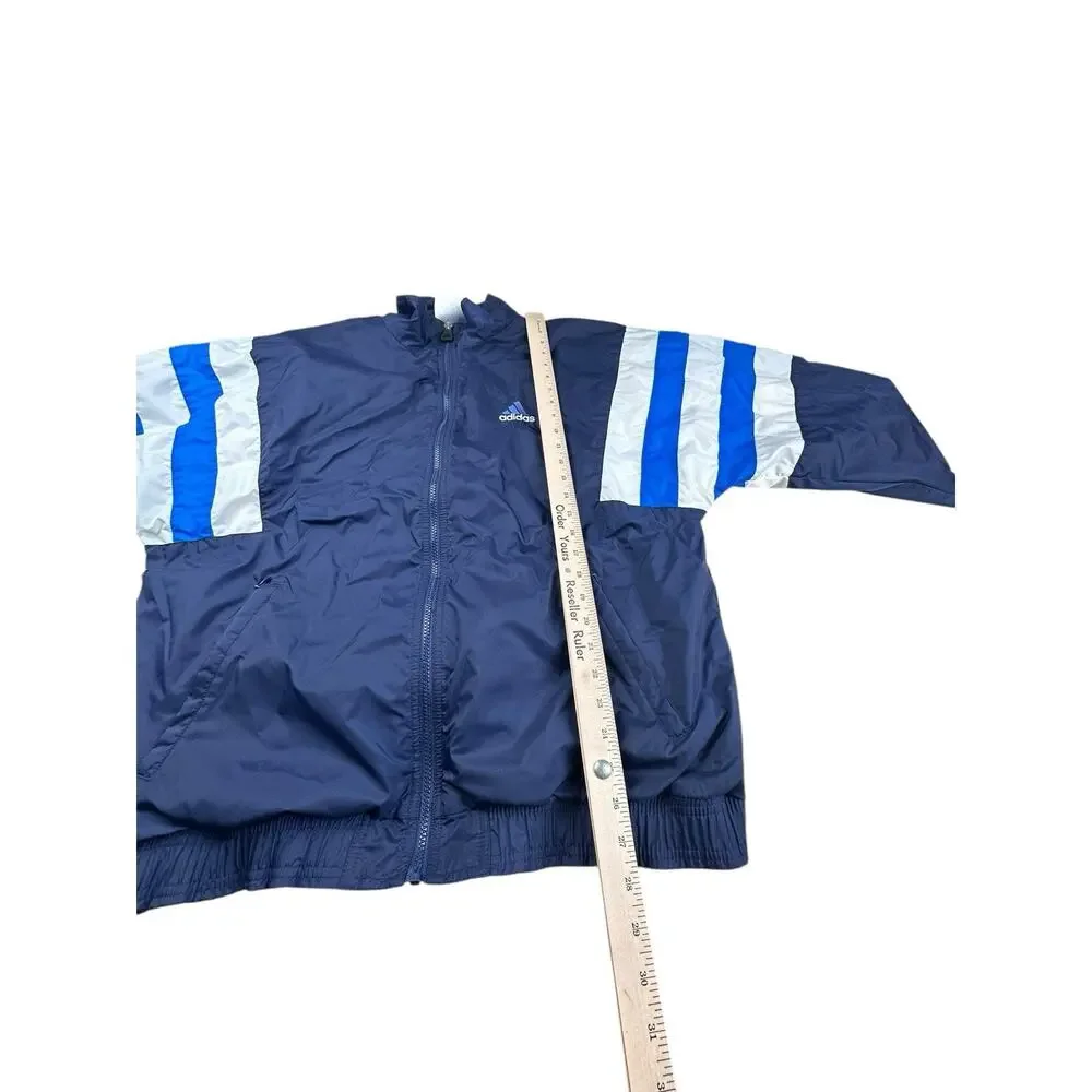 VINTAGE Adidas Track Suit Men L Navy Windbreaker Jacket Pants 2 Piece Lined 90s
